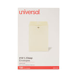 Universal® Kraft Clasp Envelope, #10 1/2, Square Flap, Clasp/Gummed Closure, 9 x 12, Brown Kraft, 100/Box (UNV41907) Pack of 100