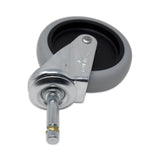 Rubbermaid® Commercial Replacement Bayonet-Stem Swivel Casters, Push and Lock Stem (0.44" x 2"), 4" Soft Rubber Wheel, Black/Gray/Silver (SGSFG6173L10000) Each