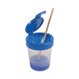 Deflecto Antimicrobial No Spill Paint Cup, 3.46 w x 3.93 h, Blue (DEF39515BLU) Each