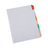 Universal® Deluxe Write-On/Erasable Tab Index, 8-Tab, 11 x 8.5, White, Assorted Tabs, 1 Set (UNV20819) Each