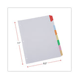 Universal® Deluxe Write-On/Erasable Tab Index, 8-Tab, 11 x 8.5, White, Assorted Tabs, 1 Set (UNV20819) Each