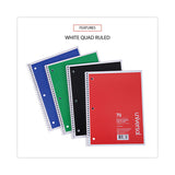 Universal® Wirebound Notebook, 1-Subject, Quadrille Rule (4 sq/in), Assorted Cover Colors, (70) 10.5 x 8 Sheets, 4/Pack (UNV66634) Pack of 4