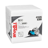 WypAll® Power Clean X80 Heavy Duty Cloths, 1/4 Fold, 12.5 x 12, White, 50/Box, 4 Boxes/Carton (KCC41026) Box of 4