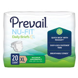 Prevail® Nu-Fit® Unisex Adult Incontinence Brief X-Large Disposable Heavy Absorbency (1261578_PK) 20/PK