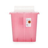 In-Room™ Sharps Container Translucent Red Base 16-1/4 H X 13-3/4 W X 6 D Inch Horizontal Entry 3 Gallon (206348_EA) 1/EA