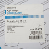 McKesson Sterilization Wrap Blue 36 X 36 Inch Single Layer Cellulose Steam / EO Gas (1156175_BX) 1/BX