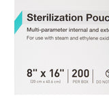 McKesson Argent™ Sure-Check® Sterilization Pouch Ethylene Oxide (EO) Gas / Steam 8 X 16 Inch Transparent / Blue Self Seal Paper / Film (527135_BX) 1/BX
