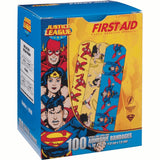 American® White Cross Stat Strip® Adhesive Strip 3/4 X 3 Inch Plastic Rectangle Kid Design (Superman / Wonder Woman / Flash) Sterile (928131_CS) 12/CS