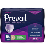 Prevail® Daily Underwear Female Adult Absorbent Underwear Pull On with Tear Away Seams X-Large Disposable Heavy Absorbency (889083_CS) 64/CS