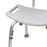 McKesson Bath Bench Without Arms Aluminum Frame Removable Backrest 19-1/4 Inch Seat Width 300 lbs. Weight Capacity (1128905_EA) 1/EA