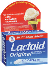 Lactaid® Original Dietary Supplement Lactase Enzyme 3,300 IU Strength Tablet 120 per Box Unflavored (696219_CS) 24/CS