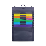 Smead™ Cascading Wall Organizer, 6 Sections, Letter Size, 14.25 x 24.25, Gray, Neon Green, Neon Orange, Neon Pink, Purple, Yellow (SMD92060) Each