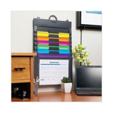 Smead™ Cascading Wall Organizer, 6 Sections, Letter Size, 14.25 x 24.25, Gray, Neon Green, Neon Orange, Neon Pink, Purple, Yellow (SMD92060) Each