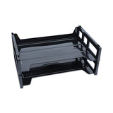 Universal® Recycled Plastic Side Load Desk Trays, 2 Sections, Letter Size Files, 13" x 9" x 2.75", Black (UNV08100) Each