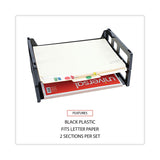 Universal® Recycled Plastic Side Load Desk Trays, 2 Sections, Letter Size Files, 13" x 9" x 2.75", Black (UNV08100) Each