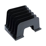 Universal® Recycled Plastic Incline Sorter, 5 Sections, Letter Size Files, 13.25" x 9" x 9", Black (UNV08105) Each