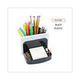 Universal® Deluxe Message Center, 6 Compartments, Plastic, 5.5 x 6.75 x 5, Black (UNV08110) Each