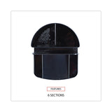 Universal® Deluxe Message Center, 6 Compartments, Plastic, 5.5 x 6.75 x 5, Black (UNV08110) Each