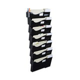 Universal® Grande Central Filing System, 7 Sections, Legal/Letter Size, Wall Mount, 16" x 4.75" x 38.25", Black, 7/Pack (UNV08174) Pack of 7