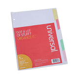 Universal® Deluxe Write-On/Erasable Tab Index, 5-Tab, 11 x 8.5, White, Assorted Tabs, 1 Set (UNV20816) 1 Set of 5