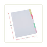 Universal® Deluxe Write-On/Erasable Tab Index, 5-Tab, 11 x 8.5, White, Assorted Tabs, 1 Set (UNV20816) 1 Set of 5