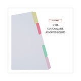 Universal® Deluxe Write-On/Erasable Tab Index, 5-Tab, 11 x 8.5, White, Assorted Tabs, 1 Set (UNV20816) 1 Set of 5