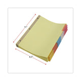 Universal® Deluxe Extended Insertable Tab Indexes, 5-Tab, 11 x 8.5, Buff, Assorted tabs, 24 Sets (UNV20860) Pack of 24