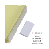 Universal® Deluxe Extended Insertable Tab Indexes, 5-Tab, 11 x 8.5, Buff, Clear Tabs, 24 Sets (UNV20861) Pack of 24