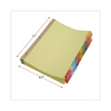Universal® Deluxe Extended Insertable Tab Indexes, 8-Tab, 11 x 8.5, Buff, Assorted Tabs, 24 Sets (UNV20890) Pack of 24