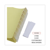 Universal® Deluxe Extended Insertable Tab Indexes, 8-Tab, 11 x 8.5, Buff, Clear Tabs, 24 Sets (UNV20891) Pack of 24