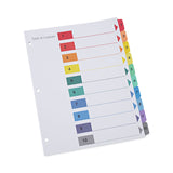 Universal® Deluxe Table of Contents Dividers for Printers, 10-Tab, 1 to 10; Table Of Contents, 11 x 8.5, White, 6 Sets (UNV24804) Pack of 6 Sets