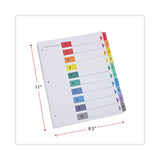 Universal® Deluxe Table of Contents Dividers for Printers, 10-Tab, 1 to 10; Table Of Contents, 11 x 8.5, White, 6 Sets (UNV24804) Pack of 6 Sets