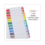 Universal® Deluxe Table of Contents Dividers for Printers, 12-Tab, 1 to 12; Table Of Contents, 11 x 8.5, White, 6 Sets (UNV24806) Pack of 6 Sets