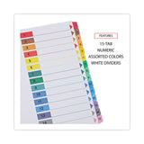 Universal® Deluxe Table of Contents Dividers for Printers, 15-Tab, 1 to 15; Table Of Contents, 11 x 8.5, White, 6 Sets (UNV24808) Pack of 6 Sets