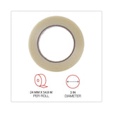 Universal® 120# Utility Grade Filament Tape, 3" Core, 24 mm x 54.8 m, Clear (UNV30024) 1 Roll