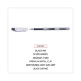 Universal™ Gel Pen, Stick, Medium 0.7 mm, Black Ink, Silver/Black Barrel, Dozen (UNV39620) 1 Dozen