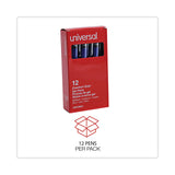 Universal™ Gel Pen, Stick, Medium 0.7 mm, Blue Ink, Silver/Blue Barrel, Dozen (UNV39621) 1 Dozen