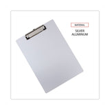 Universal® Aluminum Clipboard with Low Profile Clip, 0.5" Clip Capacity, Holds 8.5 x 11 Sheets, Aluminum (UNV40301) Each