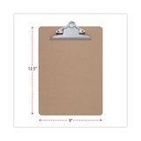 Universal® Hardboard Clipboard, 1.25" Clip Capacity, Holds 8.5 x 11 Sheets, Brown, 3/Pack (UNV40304VP) Pack of 3