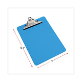 Universal® Plastic Clipboard with High Capacity Clip, 1.25" Clip Capacity, Holds 8.5 x 11 Sheets, Translucent Blue (UNV40307) Each