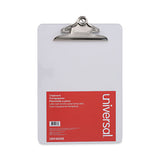 Universal® Plastic Clipboard with High Capacity Clip, 1.25" Clip Capacity, Holds 8.5 x 11 Sheets, Clear (UNV40308) Each
