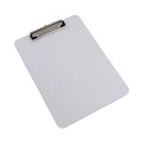 Universal® Plastic Clipboard with Low Profile Clip, 0.5" Clip Capacity, Holds 8.5 x 11 Sheets, Clear (UNV40310) Each