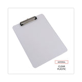 Universal® Plastic Clipboard with Low Profile Clip, 0.5" Clip Capacity, Holds 8.5 x 11 Sheets, Clear (UNV40310) Each