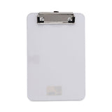 Universal® Plastic Clipboard with Low Profile Clip, 0.5" Clip Capacity, Holds 5 x 8 Sheets, Clear (UNV40312) Each