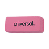 Universal® Bevel Block Erasers, For Pencil Marks, Slanted-Edge Rectangular Block, Large, Pink, 20/Pack (UNV55120) Pack of 20