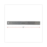 Universal® Stainless Steel Ruler with Cork Back and Hanging Hole, Standard/Metric, 12" Long (UNV59023) Each