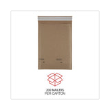 Universal® Natural Self-Seal Cushioned Mailer, #0, Barrier Bubble Air Cell Cushion, Self-Adhesive Closure, 6 x 10, Kraft, 200/Carton (UNV62425) Case of 200