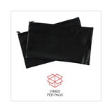 Universal® Zippered Wallets/Cases, Leatherette PU, 11 x 6, Black, 2/Pack (UNV69021) Pack of 2