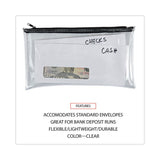 Universal® Zippered Wallets/Cases, Leatherette PU, 11 x 6, Clear/Black, 2/Pack (UNV69026) Pack of 2