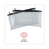 Universal® Zippered Wallets/Cases, Leatherette PU, 11 x 6, Clear/Black, 2/Pack (UNV69026) Pack of 2